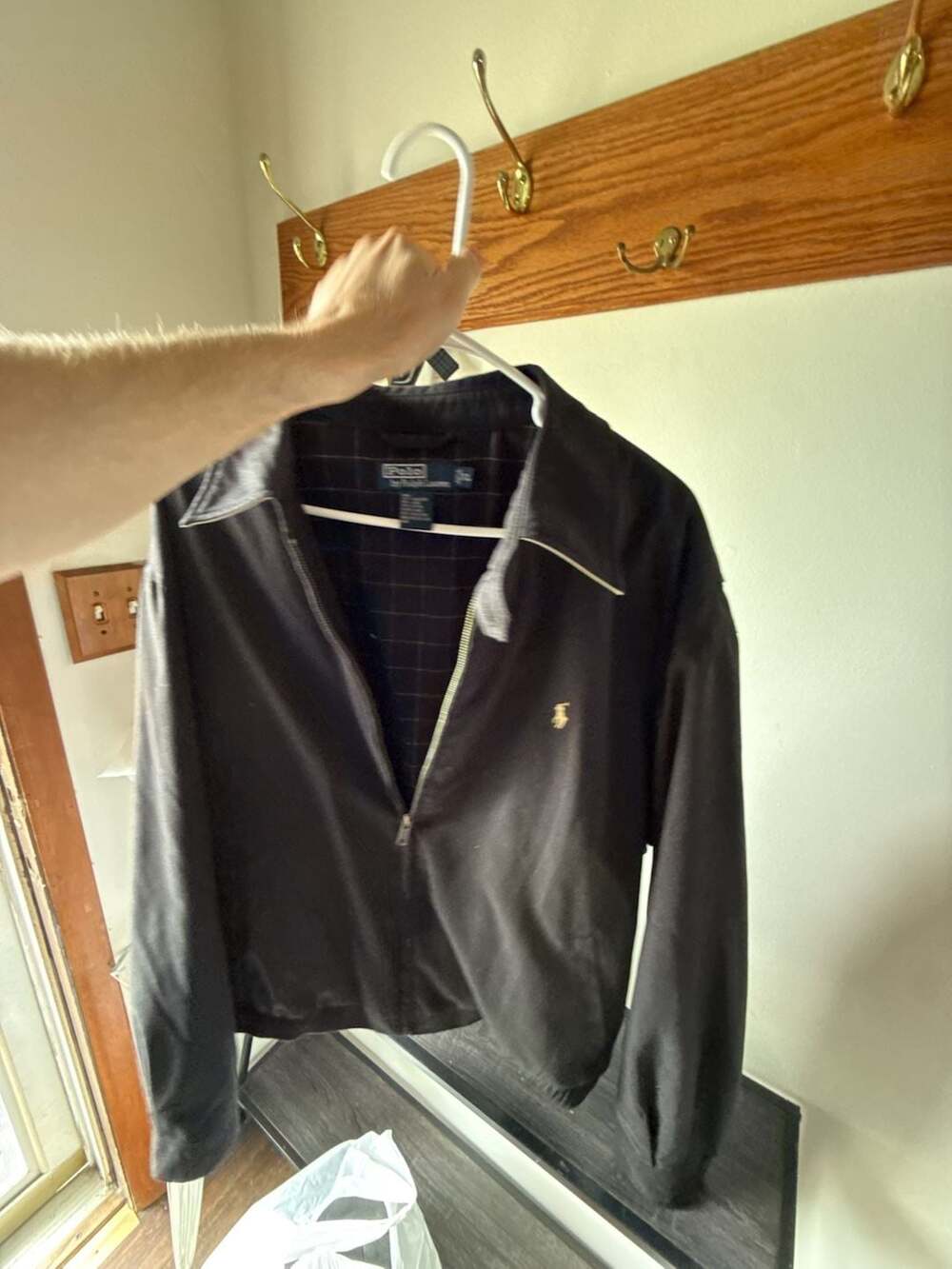 Polo Ralph Lauren Windbreaker Jacket Size XL Black Lined - Picture 5 of 6